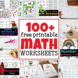 sample images from a variety of math worksheets