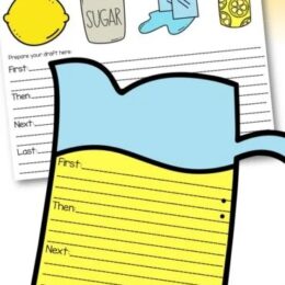 sample page images of lemonade themed procedural writing templates