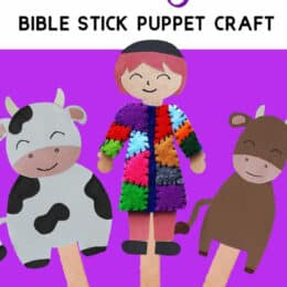 images of three puppets from the story of Joseph and the Coat of many colors
