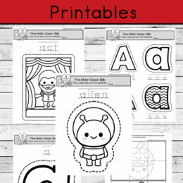 sample images of the Letter A scissor skills worksheets