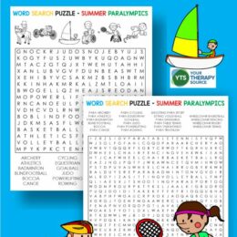 word search screenshot images related to the Paralympics