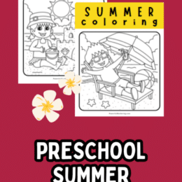 two image screenshot of summer coloring pages for preschoolers