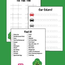 3 sample images of the Road Trip printables