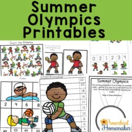 sample images from the Summer Olympics Printable pack