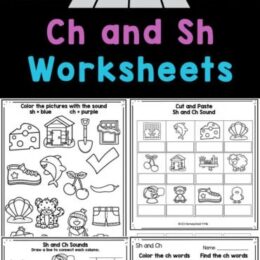 sample images from the CH and SH worksheet set