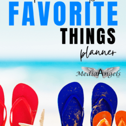 beach scene with overlaid text "A Few of my Favorite Things Planner"