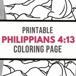 two black and white images of coloring printable verse Philippians 4:13