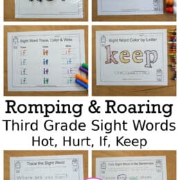 sample images of sight word pages and activities