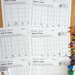 sample pages from the summer sports graphing set