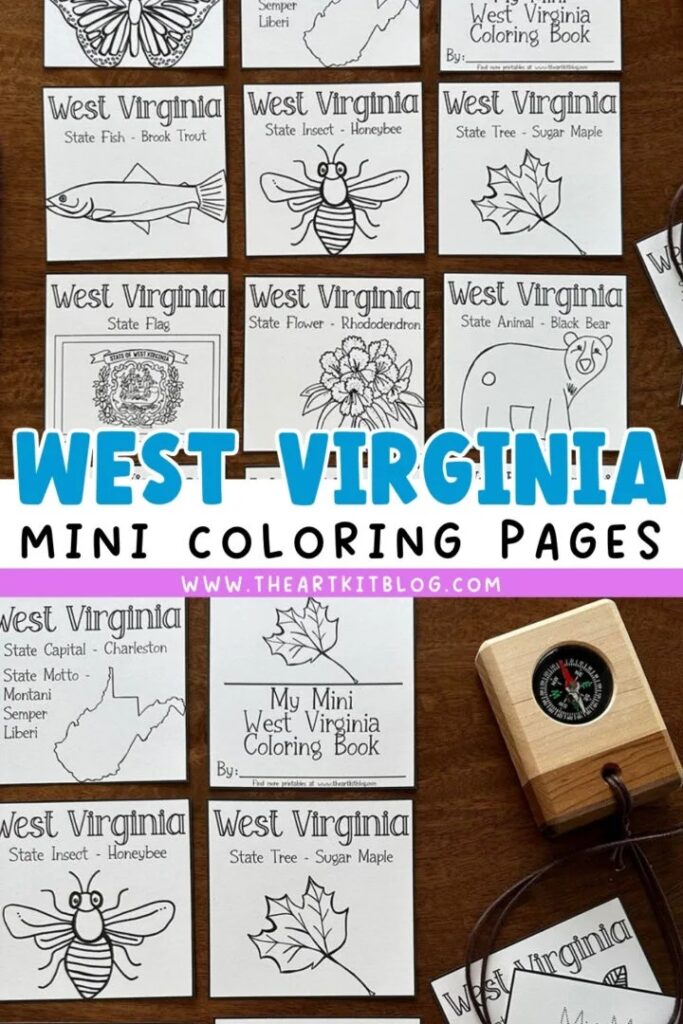 sample images of the West Virginia mini coloring pages