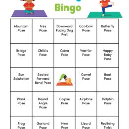 yoga themed bingo card