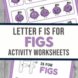 2 sample images showing figs and letter Ff handwriting practice