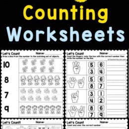 sample images of counting worksheets for preschoolers
