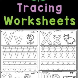 6 sample digital images of tracing practice pages