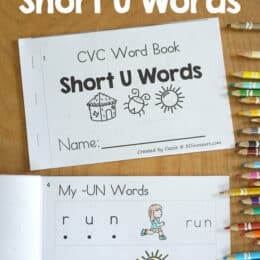 printed booklet for short U words in a CVC word book