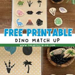 images of dinosaur matching game printable set
