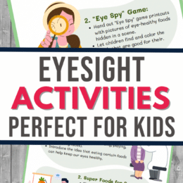 two images of the printable guide for eyesight activities