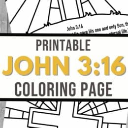two images of the John 3:16 coloring page