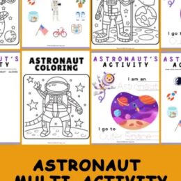 sample images from the preschool astronaut worksheets