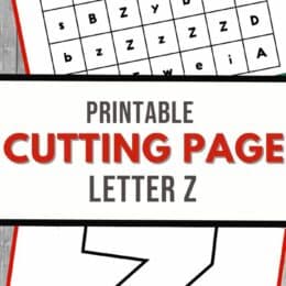 two sample digital pages of letter z cutting practice