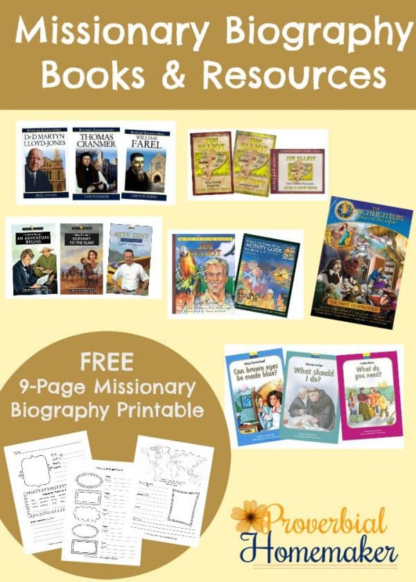 Missionary Biography Unit Study Notebooking Printables | Free Homeschool Deals ©