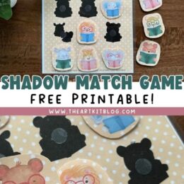 sample page with shadows and the color printed cut-outs to match