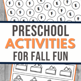 two images of preschool worksheets with a fall theme