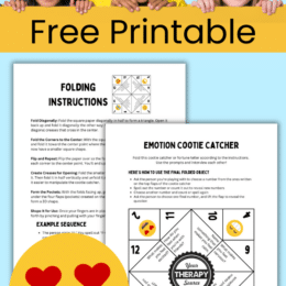 two digital page images with directions on one and a cootie catcher template on the other
