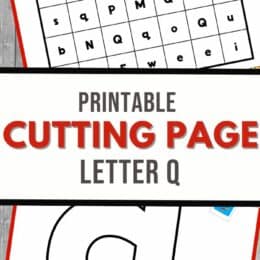 images of two digital letter Q scissor cutting pages