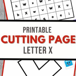 two sample digital images of letter "X" cutting practice worksheets