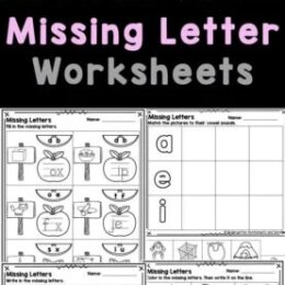 digital images of sample missing letter worksheets