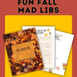 three fanned out digital pages from the fall mad libs pack