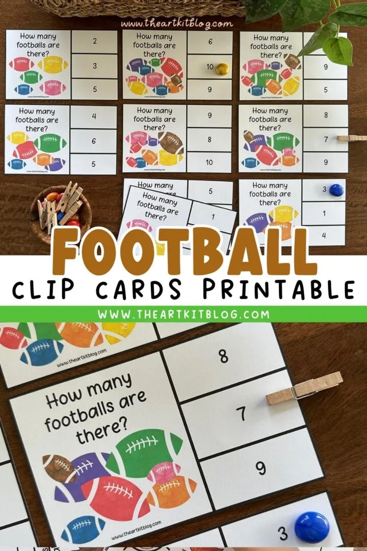 Football Sports Clip Cards Counting Activity Free Homeschool Deals