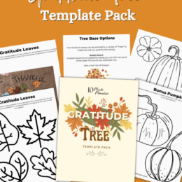 spread of digital images showing templates to create your own Gratitude Tree