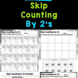 six digital images of counting by 2s pages