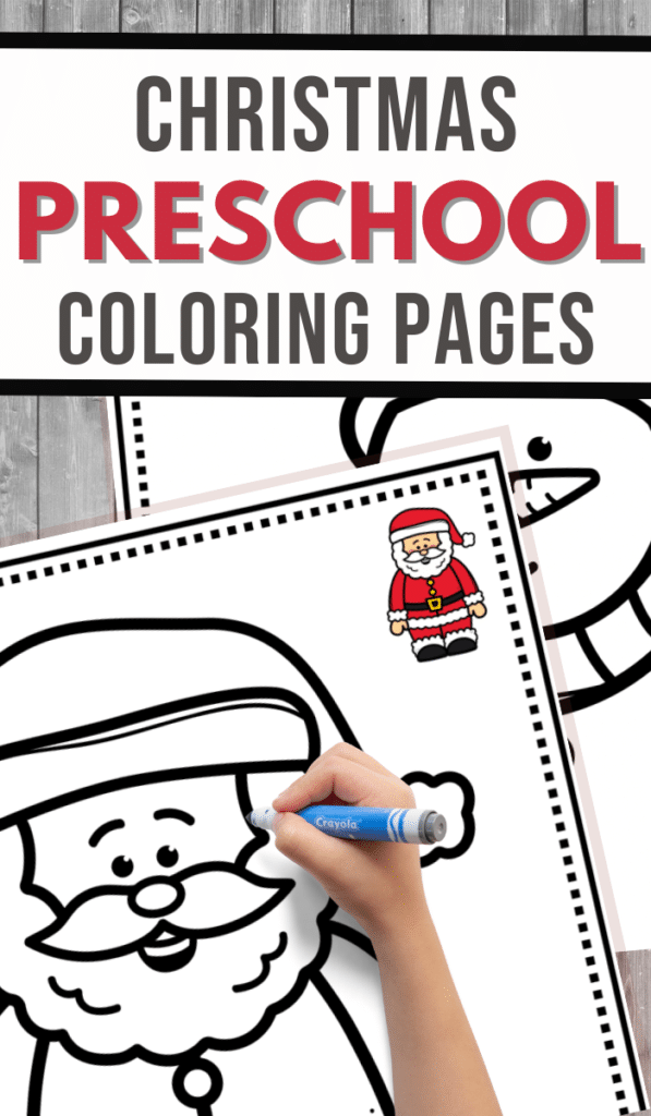 digital page images with a young child's hand holding a marker ready to color