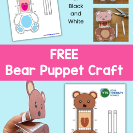 image showing printable templates for foldable polar and brown bear puppets
