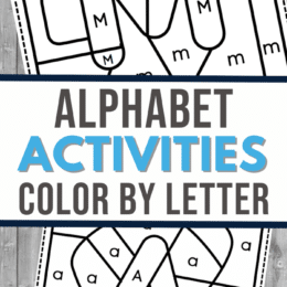 two digital page images of the color by letter worksheets