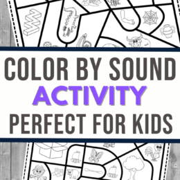two digital page images showing letter A and letter B color by sound worksheets