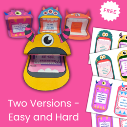 sample images of folded monster valentines