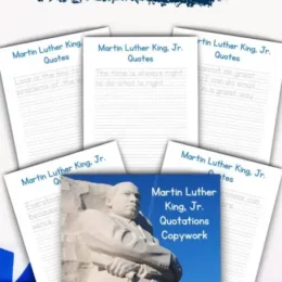 a digital page spread of Martin Luther King Jr quotes and copywork