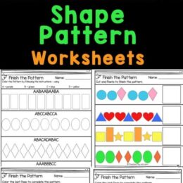 six digital images of shapes and patterns worksheets