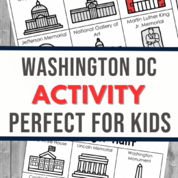 two digital page images of Washington D.C. printables