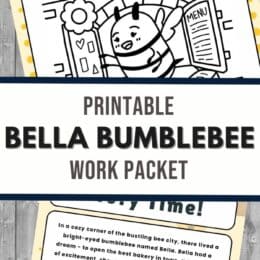 two digital page images from Bella Bumblebee word packet
