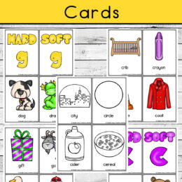five digital page images of hard and soft sounds for G and C