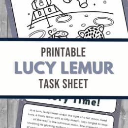 two digital page images of the Letter L reading task sheet set