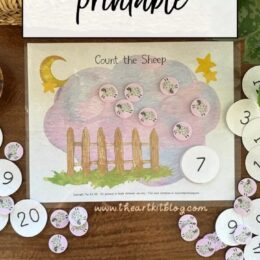 printed and laminated counting sheep activity