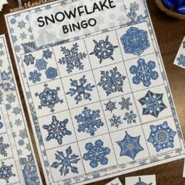 printed page of snowflake BINGO