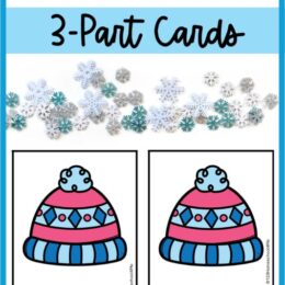 image showing three-part matching cards with a winter theme