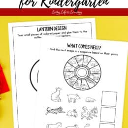 two digital page images of the lunar new year worksheets for kindergartners